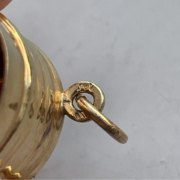 14K Yellow Gold Drum Charm Pendant 6.30 grams Vintage - Picture 12 of 16